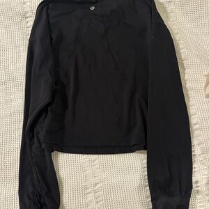 Lululemon Black Long Sleeve Cropped Active Top